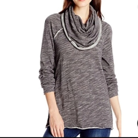 Free People Sweaters - Free People Beach Gray Cocoon Cowl Neck Tunic‎ Sweatshirt